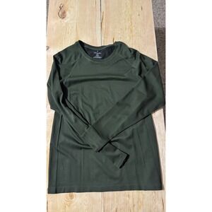 Fabletics Mens Long Sleeve Training Tee Dark Green Large Athletic Shirt